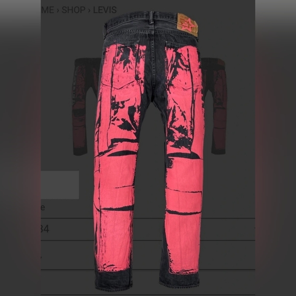 Levi's painted Worked Moto Jean's Vintage SP5DER - Picture 2 of 10